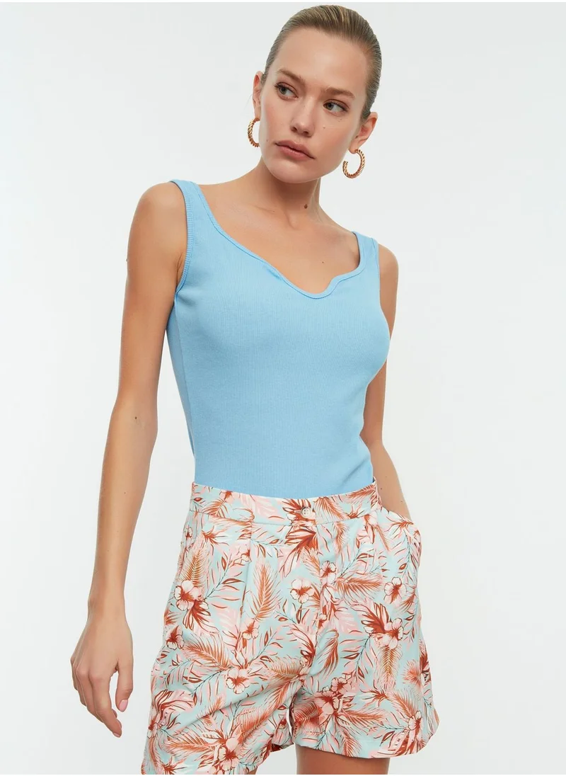 trendyol Printed High Waist Shorts