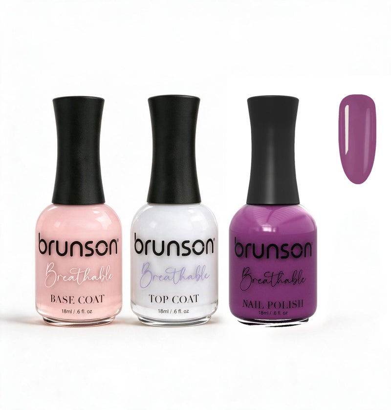 Peelable Nail Polish Set – Brunson Halal Peel-Off Nail Polish | Breathable Water-Based Nail Polish & Wudu-Friendly Peelable Nail Enamel | Quick-Dry Vegan Non-Toxic Manicure Set with Base Coat & Top Coat