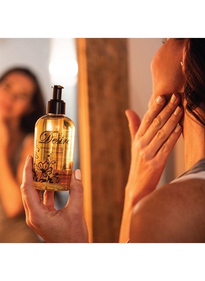 brookethorne naturals - Desire Sensual Massage Oil - Best Massage Oil for Couples Massage – All Natural - Contains Sweet Almond, Grapeseed & Jojoba Oil for Smooth Skin 8oz - Image 1