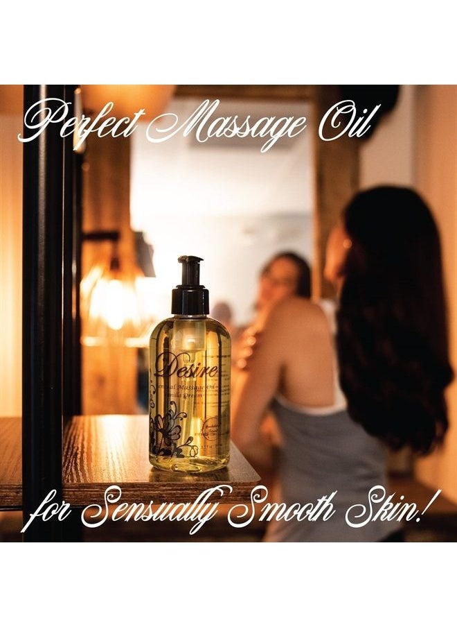 brookethorne naturals - Desire Sensual Massage Oil - Best Massage Oil for Couples Massage – All Natural - Contains Sweet Almond, Grapeseed & Jojoba Oil for Smooth Skin 8oz - Image 1