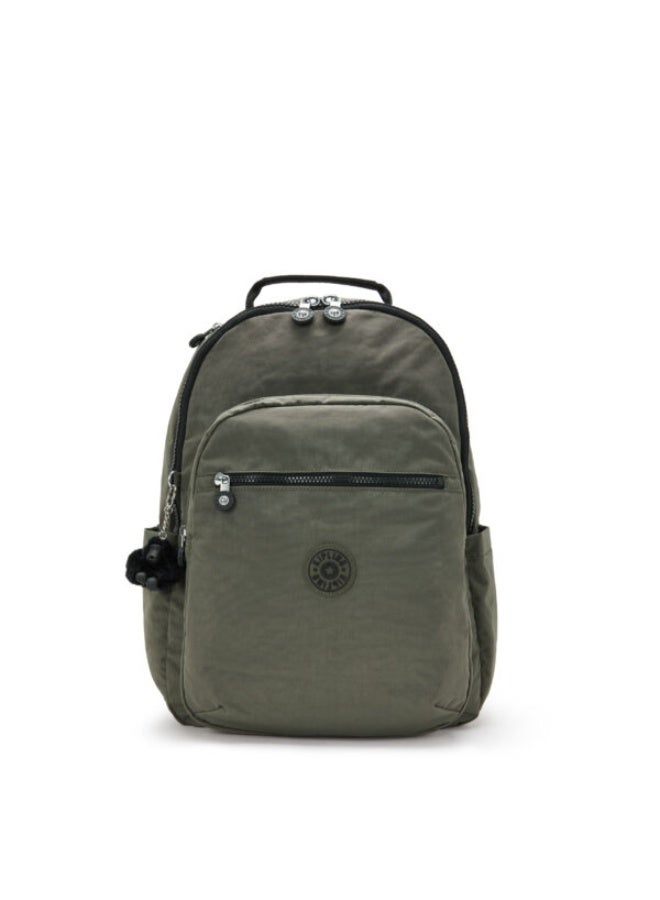 kipling Seoul Ergonomic Kids School Large Backpack with Laptop Protection, 15-inch, 27L, 0.65kg, Bottle holder - Green Moss - Image 1