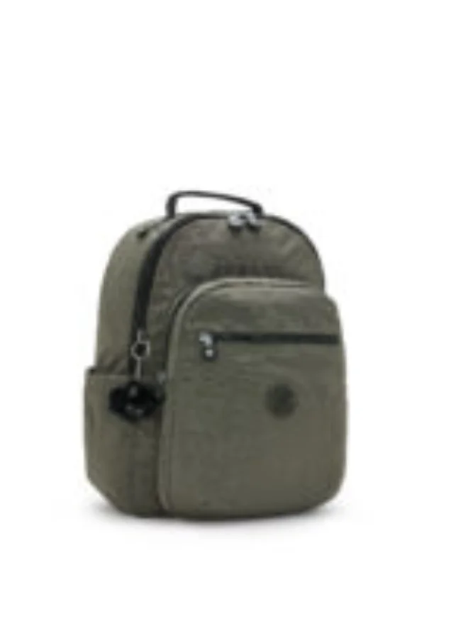 Kipling Seoul Ergonomic Kids School Large Backpack with Laptop Protection, 15-inch, 27L, 0.65kg, Bottle holder - Green Moss