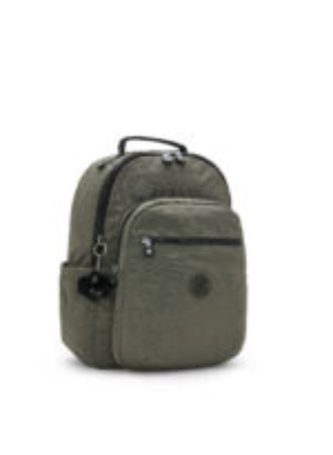 kipling Seoul Ergonomic Kids School Large Backpack with Laptop Protection, 15-inch, 27L, 0.65kg, Bottle holder - Green Moss - Image 2