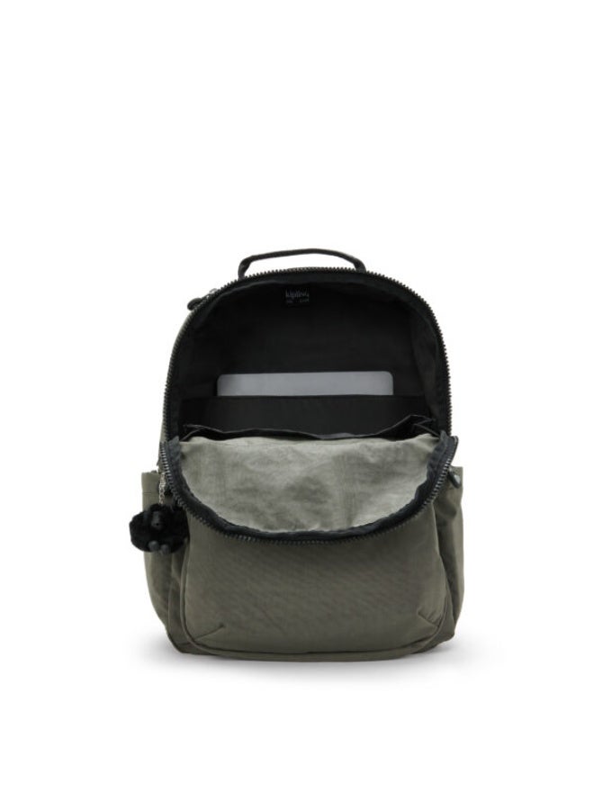 kipling Seoul Ergonomic Kids School Large Backpack with Laptop Protection, 15-inch, 27L, 0.65kg, Bottle holder - Green Moss - Image 3