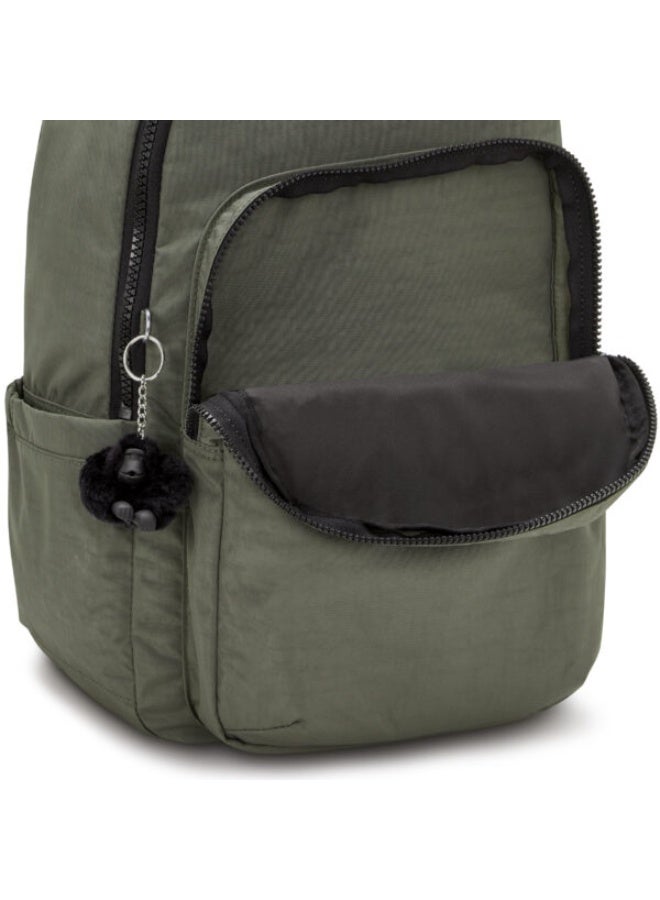 kipling Seoul Ergonomic Kids School Large Backpack with Laptop Protection, 15-inch, 27L, 0.65kg, Bottle holder - Green Moss - Image 4