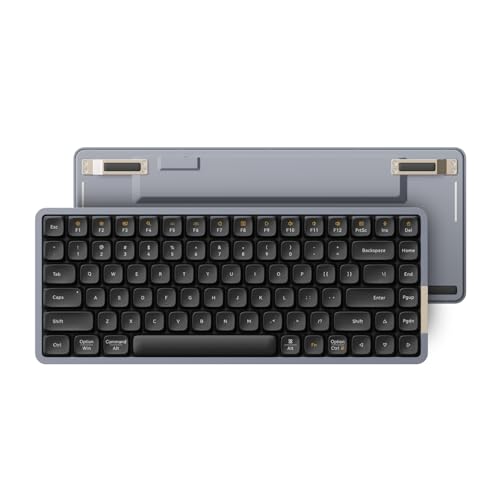 LOFREE Flow84 Low Profile Mechanical Keyboard, 75 Percent Rechargeable Wireless Keyboards with Bluetooth and Wired Connection for Windows, Mac OS/Black Phantom Tactile Switches - Image 1