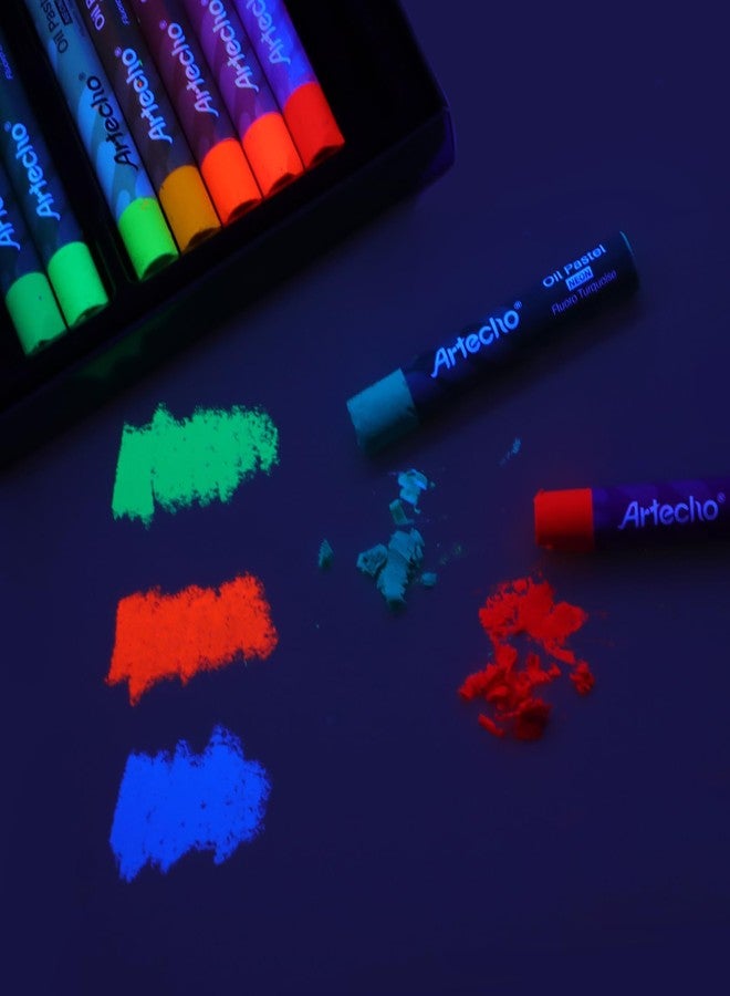 Artecho Neon Oil Pastels Set of 12 Colors, Soft Oil Pastels for Art Painting, Drawing, Blending (10 x 70 mm) - Image 4
