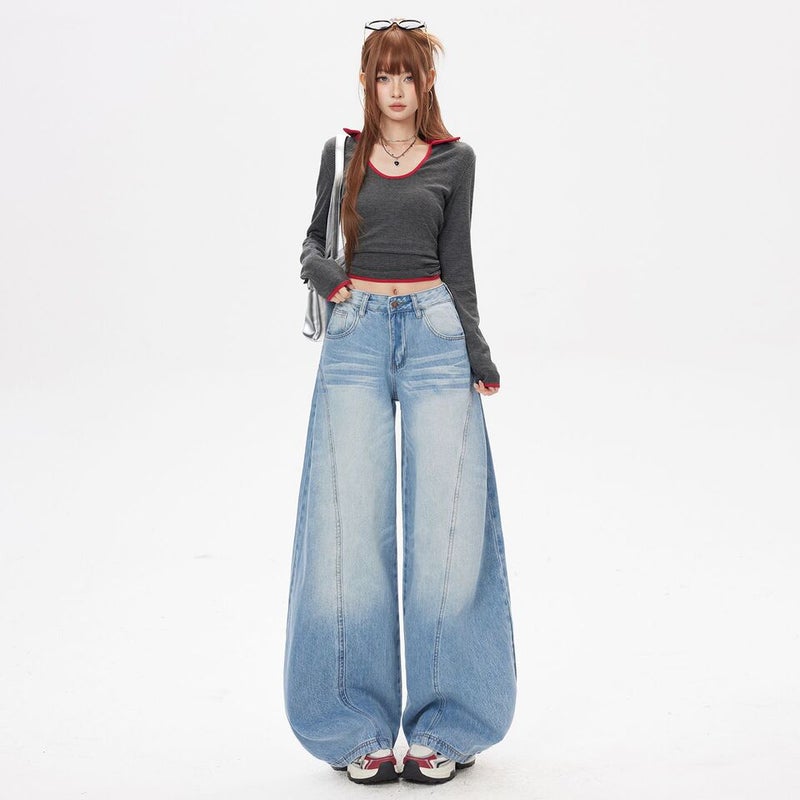 Unisex Classic Denim Jeans Loose Fit Daily Outdoor Wear - Image 1
