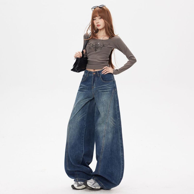 Unisex Classic Denim Jeans Loose Fit Daily Outdoor Wear - Image 3