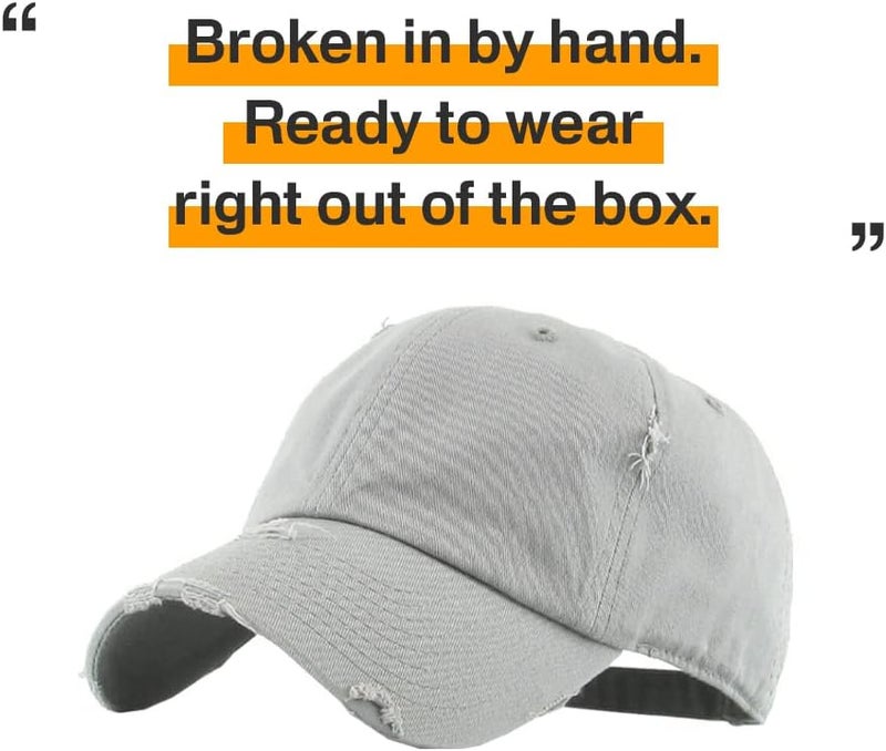 KBETHOS Vintage Washed Distressed Cotton Dad Hat Baseball Cap Adjustable Polo Trucker Unisex Style Headwear - Image 4