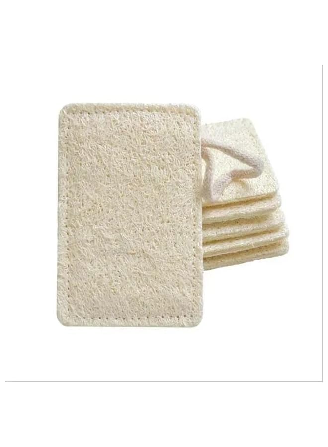 PROMASS Natural Loofah Dishwashing Sponge Set of 4 Pices - Small and Exquisite Design with Convenient Lanyard for Easy Grip, Eco-Friendly and Biodegradable Kitchen Cleaning Scrubbers" - Image 3