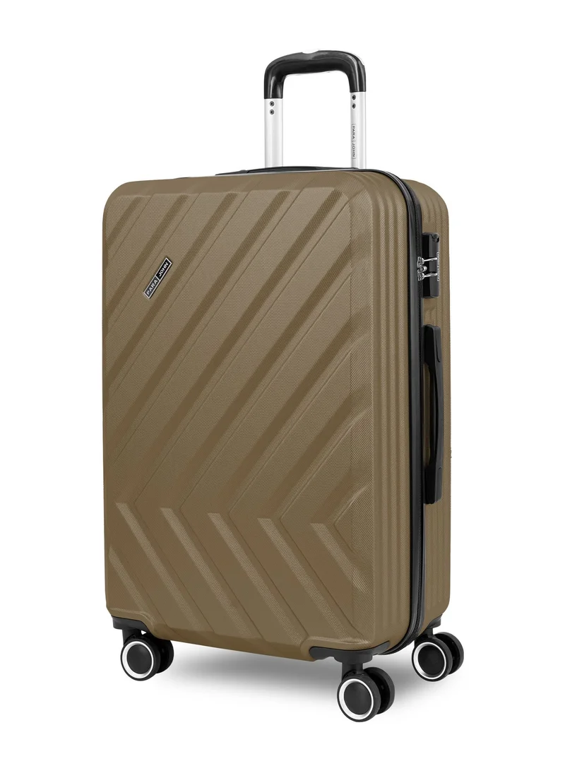 PARAJOHN Chevron 20 Inch Cabin Size Carry-On Luggage – 10kg Lightweight ABS Hard Shell Trolley Bag with 4 Wheel Spinner & TSA Lock, Gold