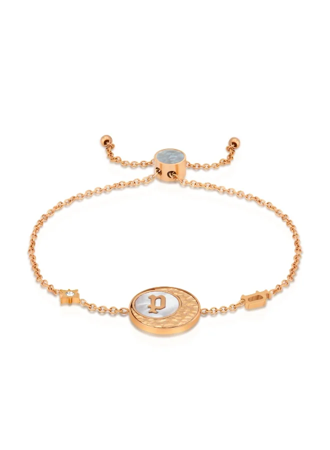 POLICE Selene Gold Plated Mother of Pearl Chain Bracelet for Women