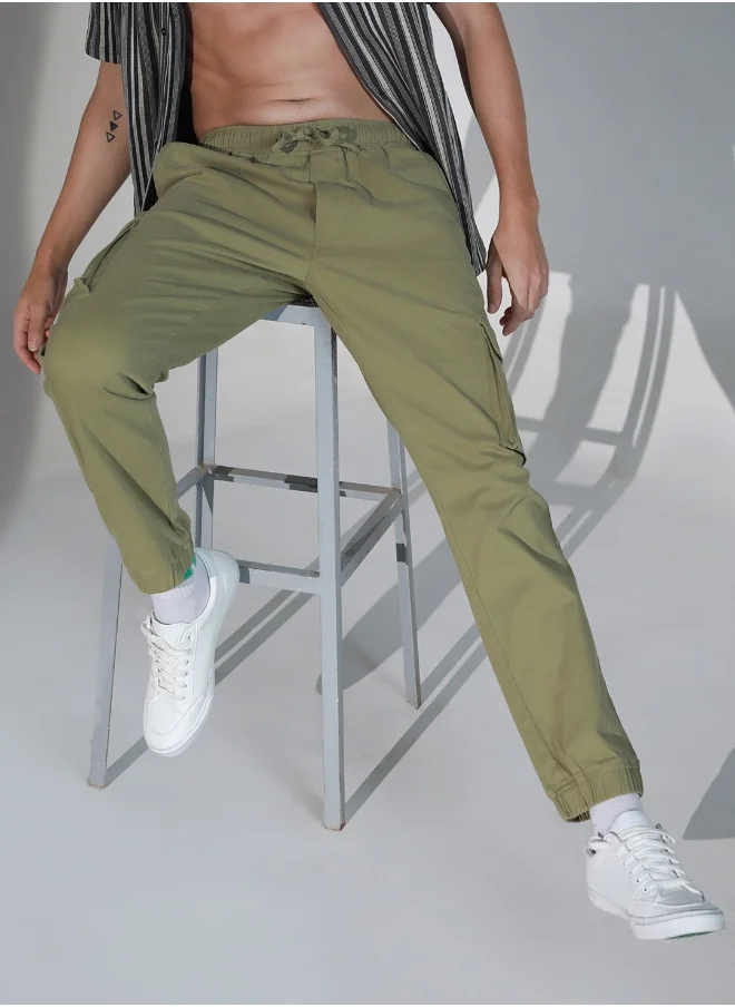 هوبرهولمي Light Olive Joggers For Men