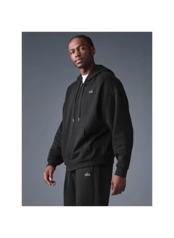 Alo Plus Velvet Casual Hooded Sweatshirt Loose Jacket - Image 1