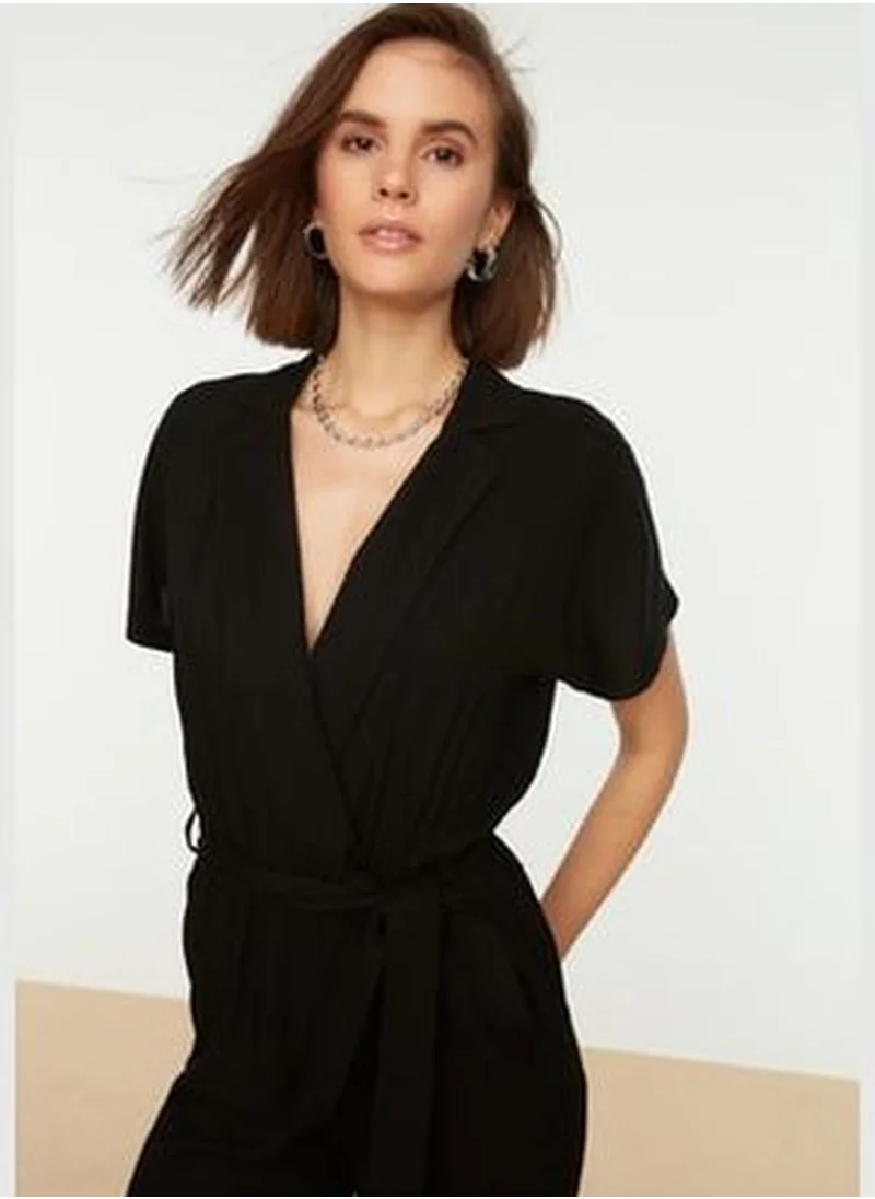 trendyol Black Lace Detailed Jumpsuit