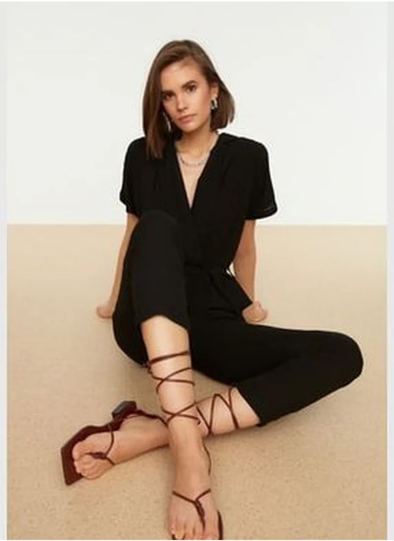trendyol Black Lace Detailed Jumpsuit