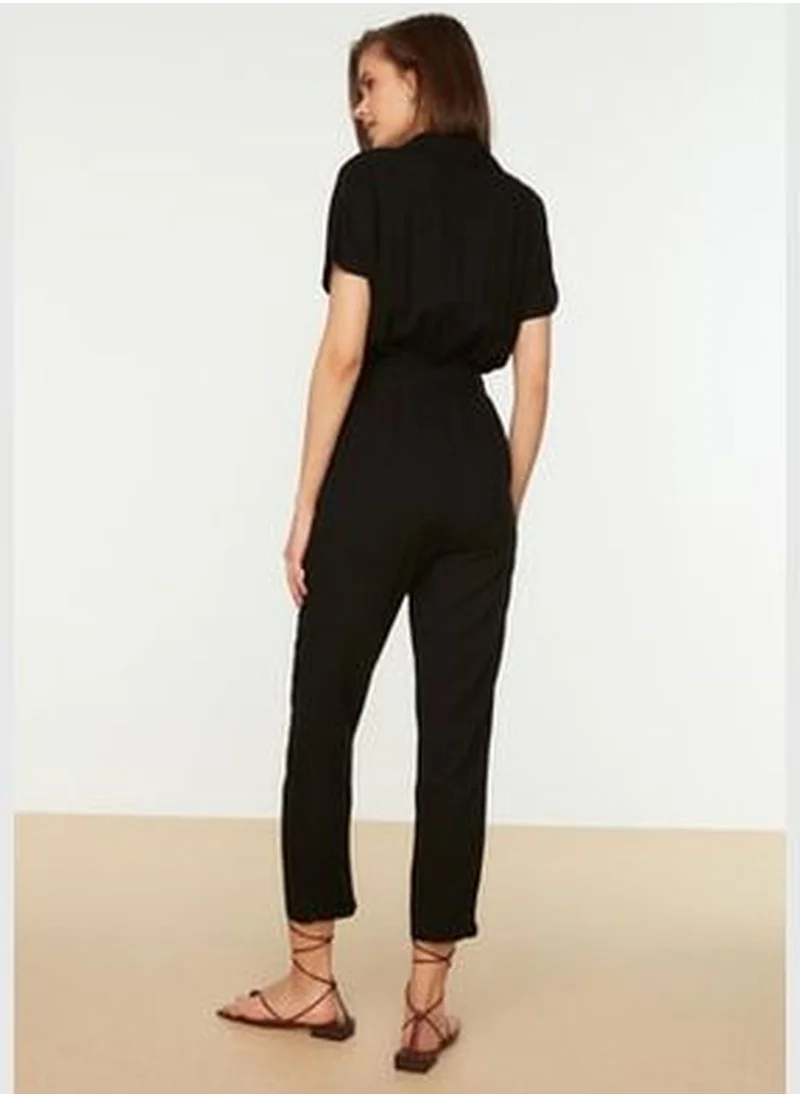 trendyol Black Lace Detailed Jumpsuit