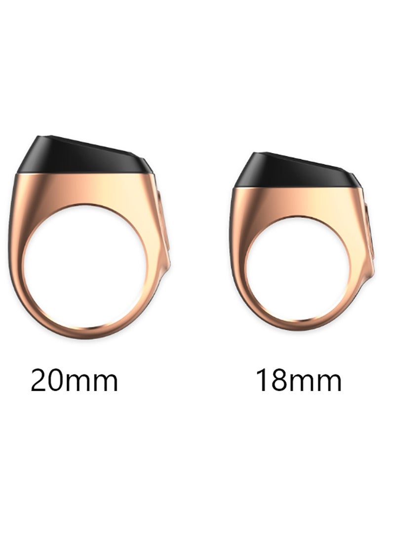 iQIBLA Smart Tasbih Zikr Ring OLED Display 0.42" Metal Smart Ring App Operated Tasbih Counter Prayer Reminder Technology 5 Prayer Time Reminders iQibla Smart Zikr Ring M02 Metal Smart Zikr Ring Long Battery Backup 20MM Rose Gold - Image 3