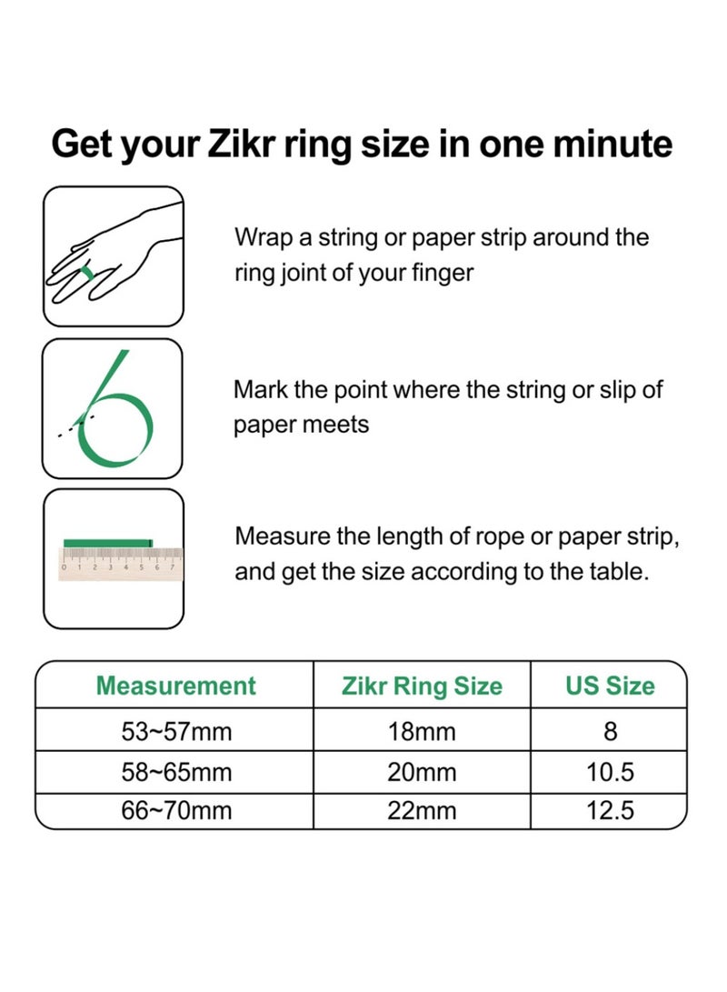 iQIBLA Smart Tasbih Zikr Ring OLED Display 0.42" Metal Smart Ring App Operated Tasbih Counter Prayer Reminder Technology 5 Prayer Time Reminders iQibla Smart Zikr Ring M02 Metal Smart Zikr Ring Long Battery Backup 20MM Rose Gold - Image 5