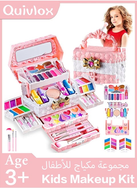 Kids Makeup Kit for Girl,Pretend Makeup Kit for Girls,Toys for Girls Washable Make Up for Little Girls,Non Toxic Toddlers Cosmetic Kits Toys,Girls Play Makeup Toys for Age 3-12 Year Old,Makeup for Kids Age 3-12 Year Old for Pretend Play