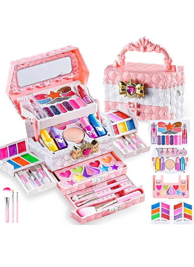 Kids Makeup Kit for Girl,Pretend Makeup Kit for Girls,Toys for Girls Washable Make Up for Little Girls,Non Toxic Toddlers Cosmetic Kits Toys,Girls Play Makeup Toys for Age 3-12 Year Old,Makeup for Kids Age 3-12 Year Old for Pretend Play