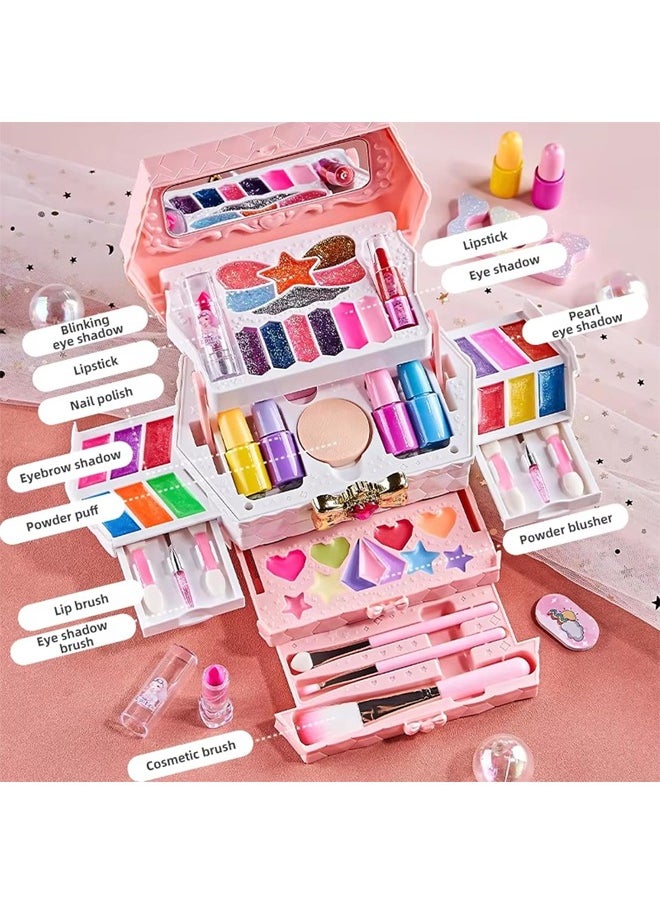 Kids Makeup Kit for Girl,Pretend Makeup Kit for Girls,Toys for Girls Washable Make Up for Little Girls,Non Toxic Toddlers Cosmetic Kits Toys,Girls Play Makeup Toys for Age 3-12 Year Old,Makeup for Kids Age 3-12 Year Old for Pretend Play