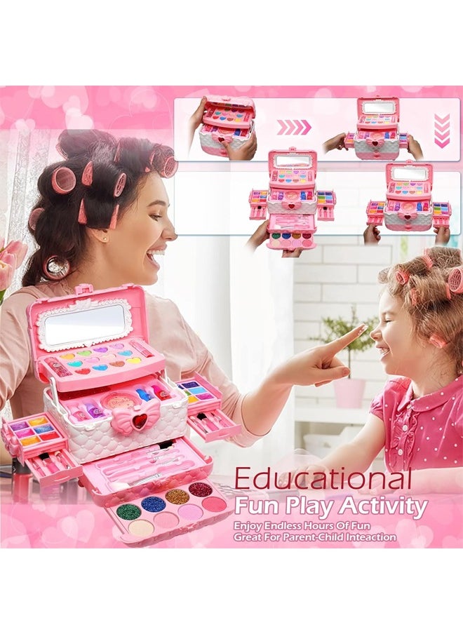 Kids Makeup Kit for Girl,Pretend Makeup Kit for Girls,Toys for Girls Washable Make Up for Little Girls,Non Toxic Toddlers Cosmetic Kits Toys,Girls Play Makeup Toys for Age 3-12 Year Old,Makeup for Kids Age 3-12 Year Old for Pretend Play