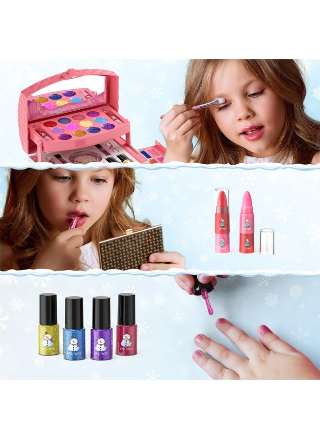 Kids Makeup Kit for Girl,Pretend Makeup Kit for Girls,Toys for Girls Washable Make Up for Little Girls,Non Toxic Toddlers Cosmetic Kits Toys,Girls Play Makeup Toys for Age 3-12 Year Old,Makeup for Kids Age 3-12 Year Old for Pretend Play