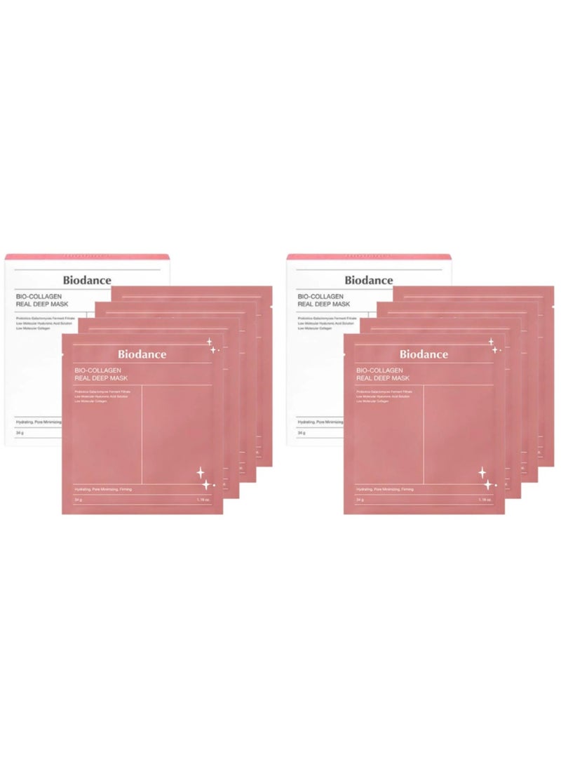 Bio-Collagen Real Deep Mask, Hydrating Overnight Mask, Pore Minimizing, Elasticity Improvement, 34g x8ea