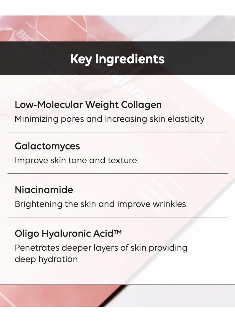 Bio-Collagen Real Deep Mask, Hydrating Overnight Mask, Pore Minimizing, Elasticity Improvement, 34g x8ea