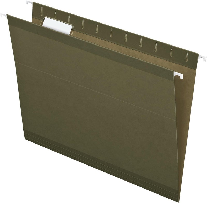 Pendaflex Hanging File Folders Letter Size - 100 Pack - 1/5 Cut Adjustable Tabs - Green Bulk File Folders with Tabs 8.5 X 11 Inches - Image 4