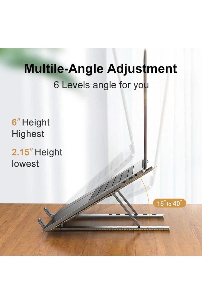 Aluminum Alloy Laptop Holder Stand Adjustable Foldable Portable for Notebook Computer Bracket Lifting Cooling Holder Non-slip - Image 2