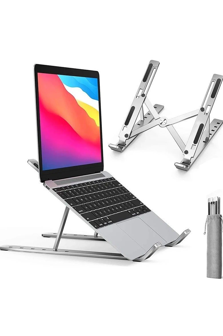 Aluminum Alloy Laptop Holder Stand Adjustable Foldable Portable for Notebook Computer Bracket Lifting Cooling Holder Non-slip - Image 1