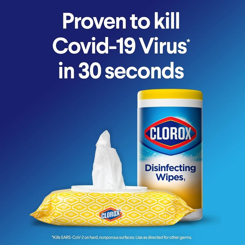Clorox Disinfecting Wipes Crisp Lemon, 35 Wet Wipes, 9.1 oz / 258 g, Multi-Surface Cleaning Wipes for Kitchen, Bathroom and Home, Kills 99.9% of Viruses and Bacteria - Image 2