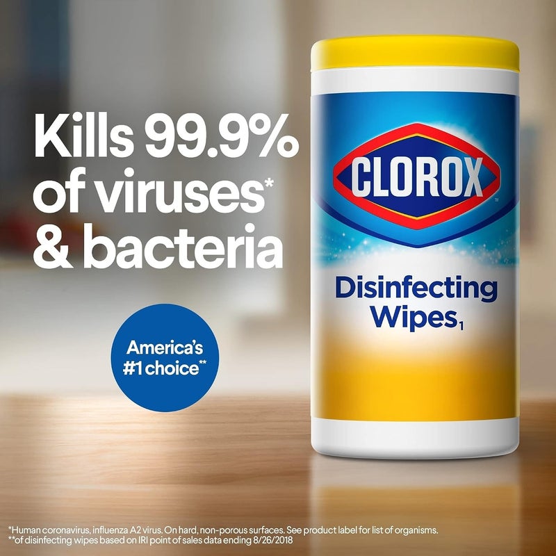 Clorox Disinfecting Wipes Crisp Lemon, 35 Wet Wipes, 9.1 oz / 258 g, Multi-Surface Cleaning Wipes for Kitchen, Bathroom and Home, Kills 99.9% of Viruses and Bacteria - Image 3