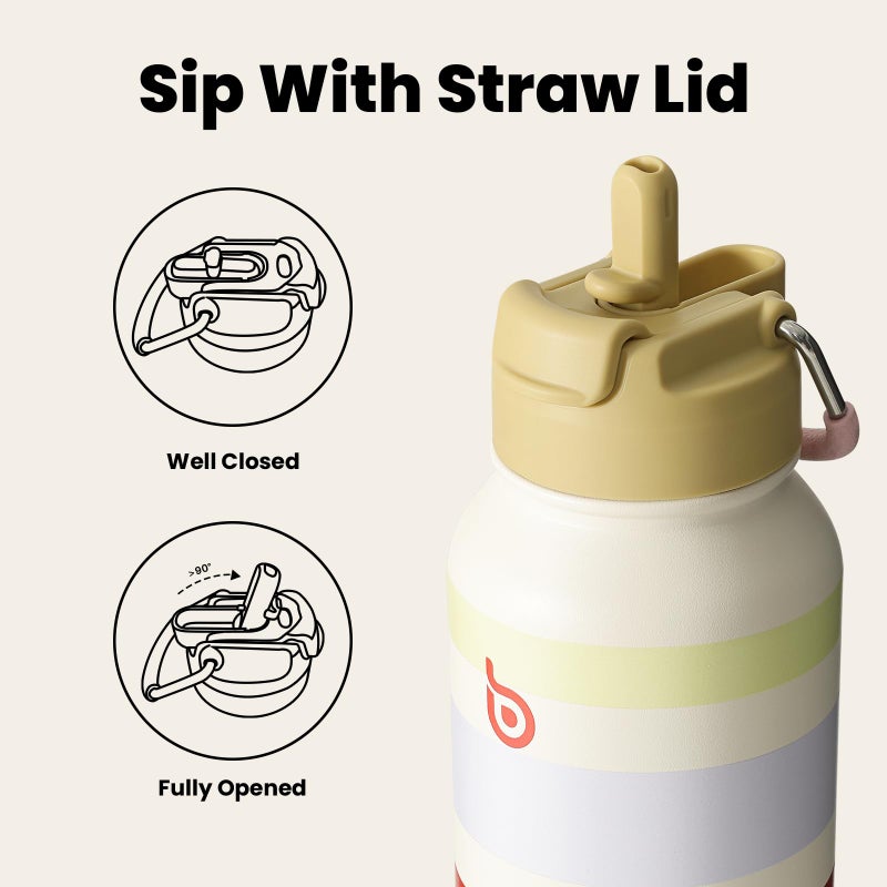 BOTTLE BOTTLE 32oz Insulated Water Bottle Stainless Steel Sport Water Bottle with Straw Dual-use Lid Design for Gym with Pill Box (AuroraBands) - Image 3