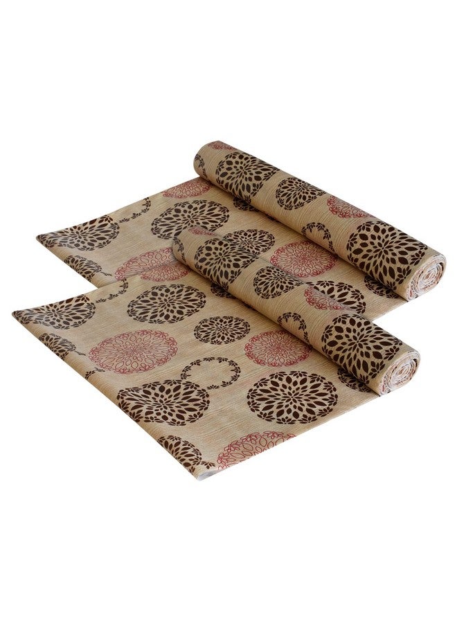 Kuber Industries Rangoli Printed PVC Anti Slip Skid Shelf Mat, 5 Mtr- Pack of 2 (Sand),Standard - Image 1