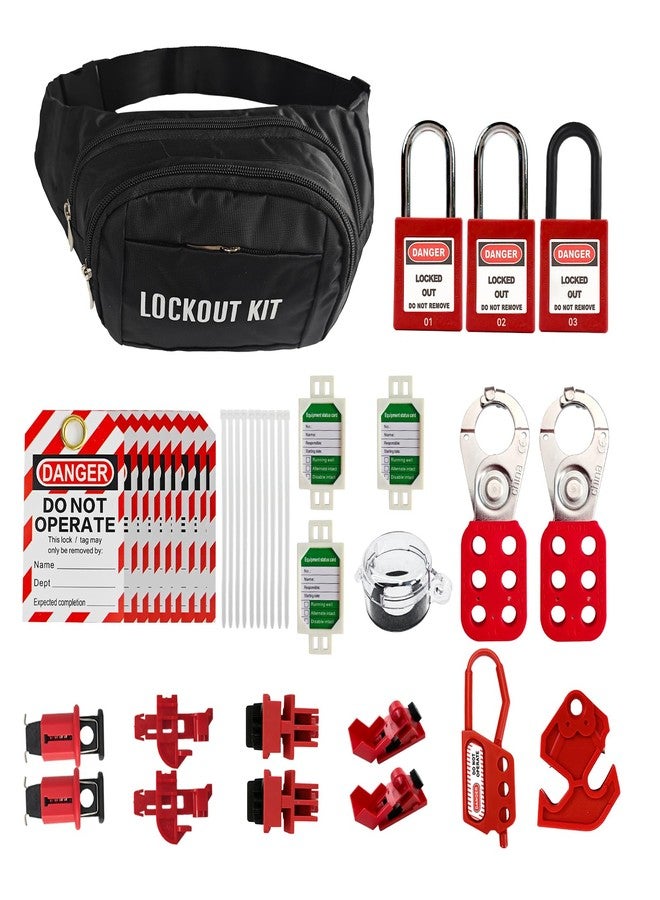 BULANGDI Lockout Tagout Kit 40-Piece Set Lockout Tag Lockout Hasp Safety Padlock Pocket Bag - Image 1