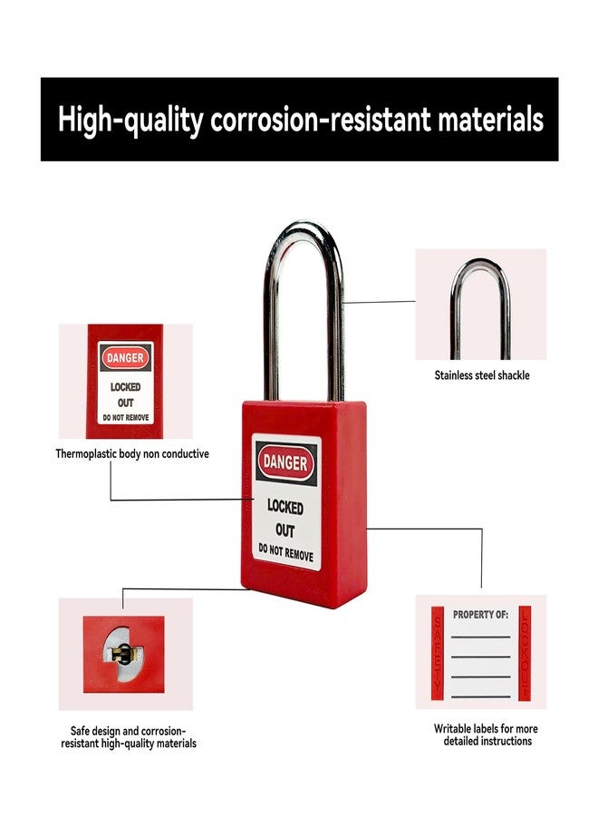 BULANGDI Lockout Tagout Kit 40-Piece Set Lockout Tag Lockout Hasp Safety Padlock Pocket Bag - Image 2