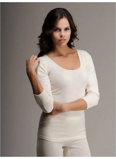 Hasyün Women's Rib-Neck Long Sleeve 011