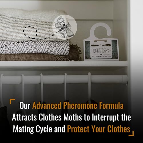 Dr. Killigan's Premium Double Potent Clothing Moth Traps with Pheromones Prime - Trap with Lure for Clothes Closets & Carpet - Case Making & Web Spinning Moth Prevention (20 Pack, White) - Image 3