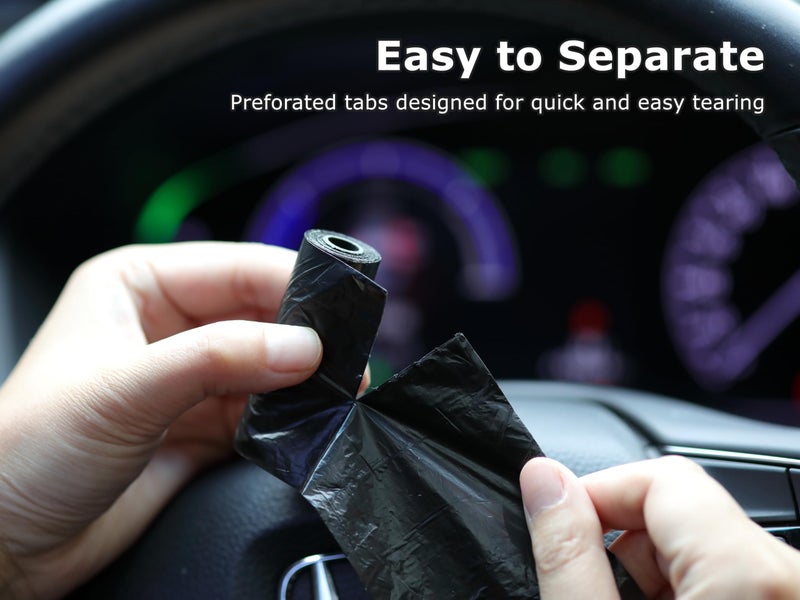 Ginsco 0.8 Gallons Disposable Trash Bags for Mini Car Trash Can, Portable Small Car Garbage Bags, Cars Accessories, Mini Trash Bags, Plastic Trash Bag for Cars/Home/Office (6 Rolls/90 Counts) Black - Image 4