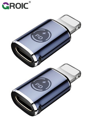 USB C to Lightning Adapter, [2 Pack] Type C Female to Lightning Male Adapter, Support 27W PD, Compatible with iPhone 14/13/12 Plus Max pad Air Type C harging Support Data Transmission - pzsku/ZE9C93DF51066CCE06017Z/45/_/1727421820/944845ae-b8b3-45bb-888a-4c0a788c841a