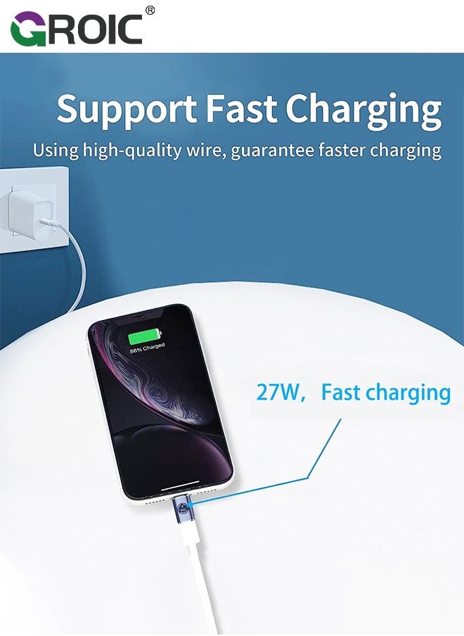 GROIC USB C to Lightning Adapter, [2 Pack] Type C Female to Lightning Male Adapter, Support 27W PD, Compatible with iPhone 14/13/12 Plus Max pad Air Type C harging Support Data Transmission  - Image 3