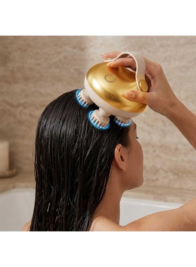 Electric Scalp Massager with 8 Interchangeable Heads, Waterproof Handheld Head Massager for Hair Growth, Stress Relief & Deep Cleaning, 3 Speed Modes, Rechargeable Spa Tool for Home & Travel - Image 4