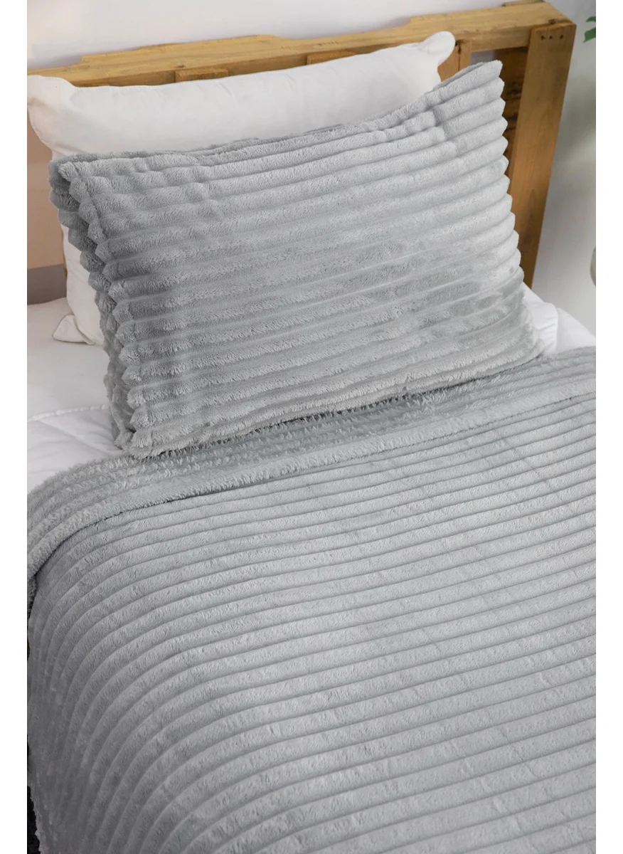 فافورا Linda 2 Piece Single Blanket Set - Grey