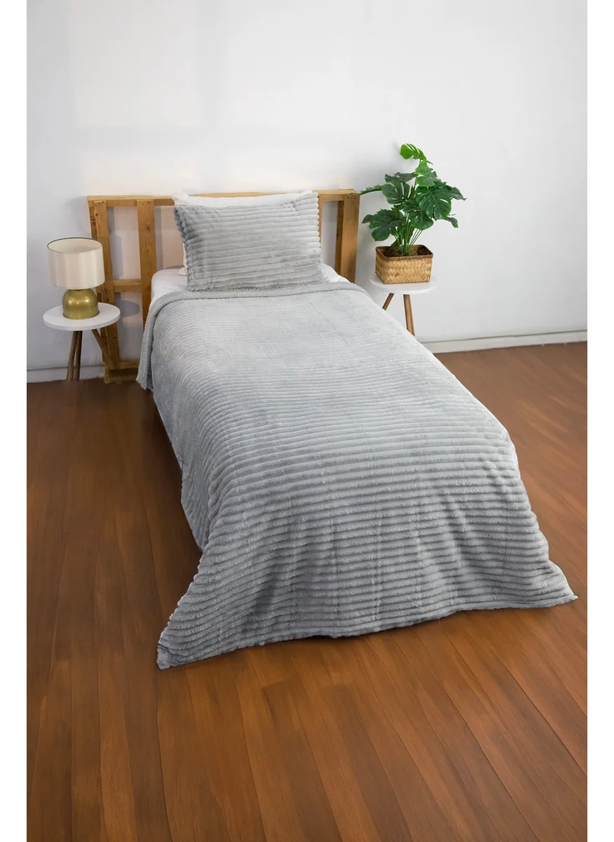 فافورا Linda 2 Piece Single Blanket Set - Grey