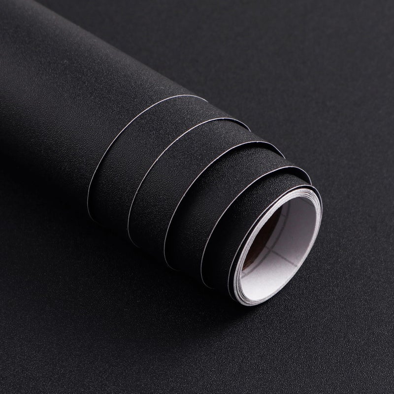 Micpolo 157 x 197 Black Wallpaper Matte Black Contact Paper Self Adhesive Peel and Stick Wallpaper Removable Vinyl Film Decorative for Desk Wallcovering Furniture Countertop Cabinet