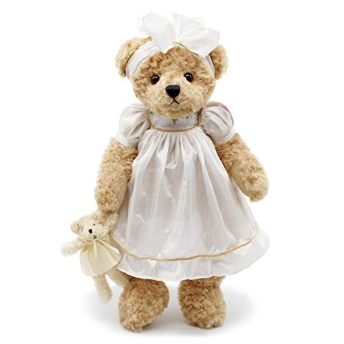 oits cute oitscute Teddy Bears Baby Cute Soft Plush Stuffed Animal Toy for Girl Women 16 White Lace - Image 1